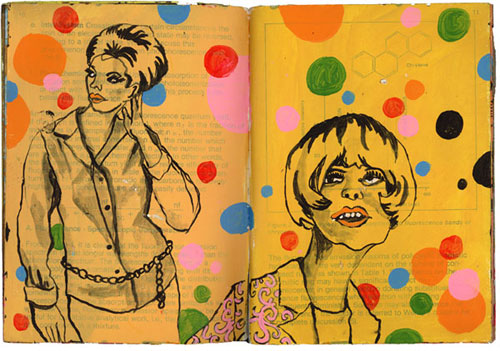 martha rich drawings sketchbook collage mixed media