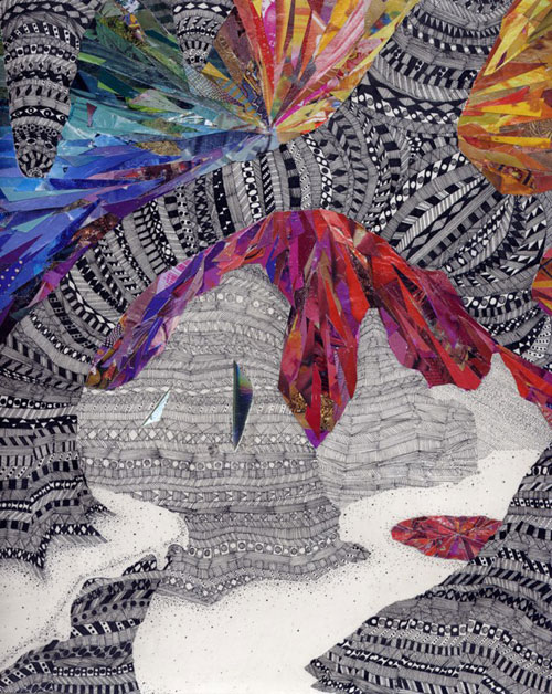 hilary pecis collage illustration illustrator