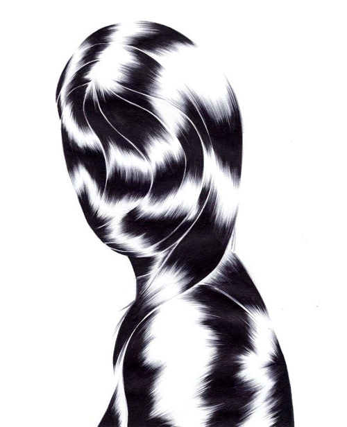 shawn kuruneru drawing artist montreal ink black white