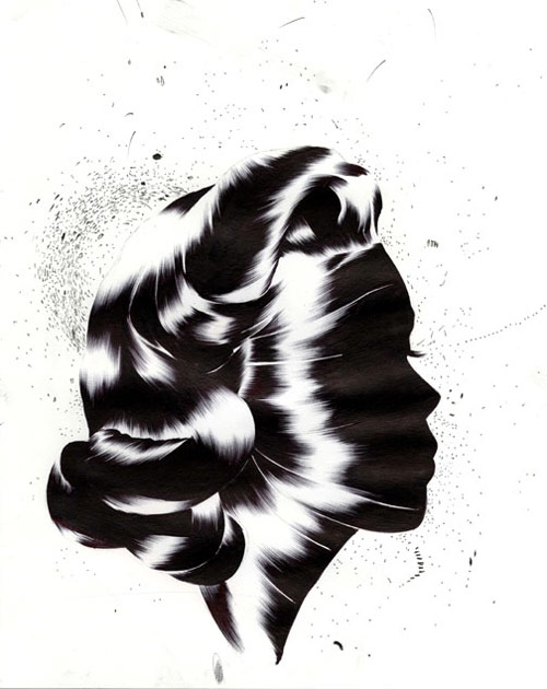 shawn kuruneru drawing artist montreal ink black white