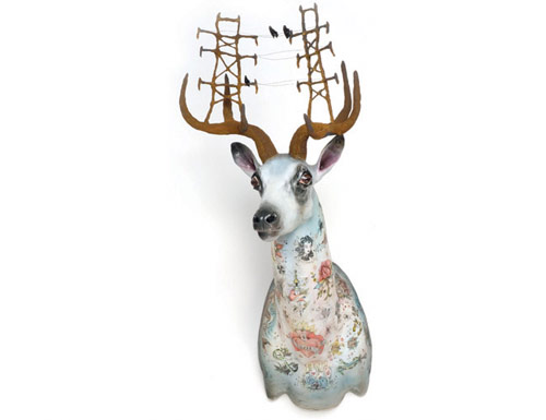 elizabeth mcgrath art sculpture deer antler