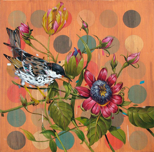 frank gonzales four artist painter painting birds flowers