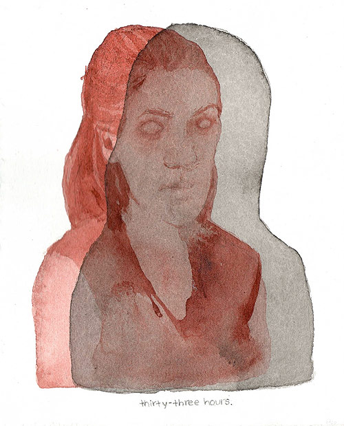 Artist illustrator Kaeleen Wescoat - Oneill drawing