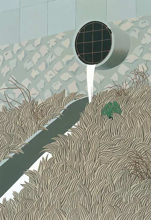 song myung-jin painter drainage pipe painting