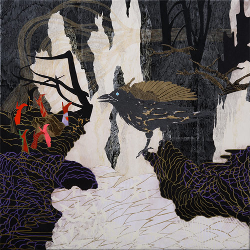 artist jungil hong collage print sculpture