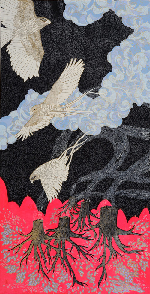 artist jungil hong collage print sculpture