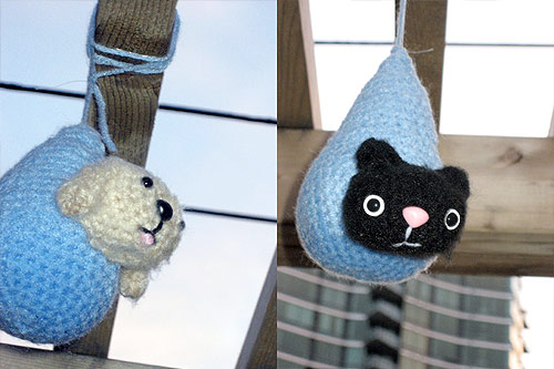 yarnbombing knit graffiti howie woo woowork vancouver davie village community garden street art raining cats and dogs