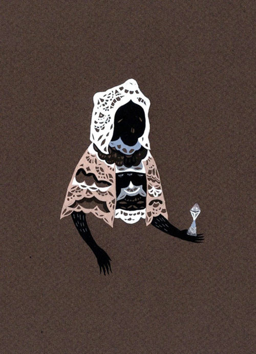 Lady Monsters gouache drawings by artist illustrator Katy Horan 