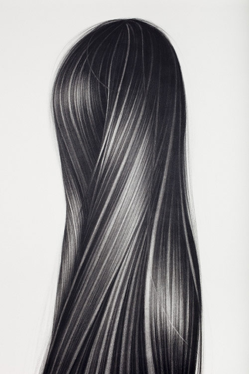 Hair drawings by artist Hong Chun Zhang