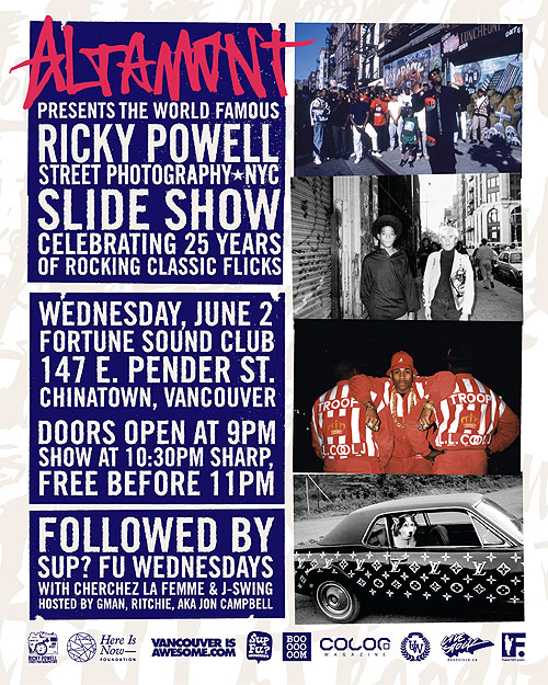 Street photographer Ricky Powell Fortune Sound Club Vancouver