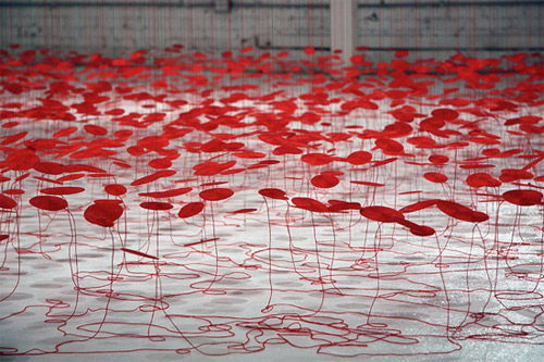 artist beili liu installations hand coiled thread