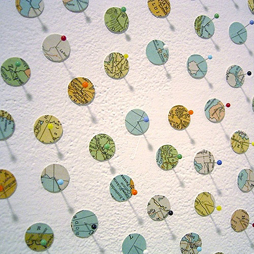 map art shannon rankin mps pins glue collage installations
