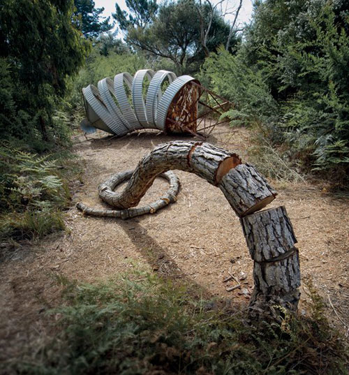 Sculptures installations by artist Robbie Rowlands