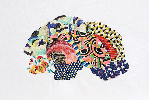 embroidery works by artist Jazmin Berakha