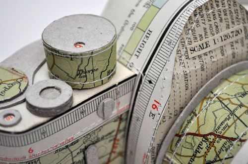 Stitched paper cameras by Jennifer Collier