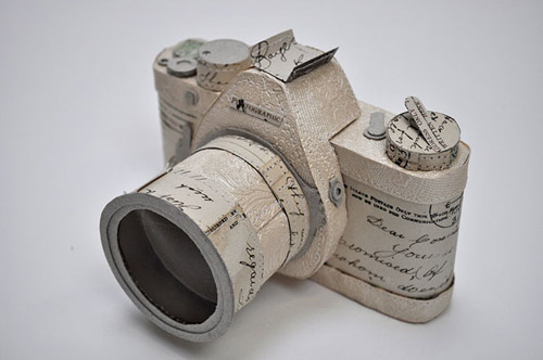 Stitched paper cameras by Jennifer Collier