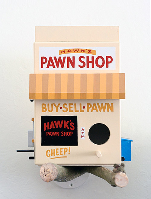 Birdhouses by artist Jeff Canham