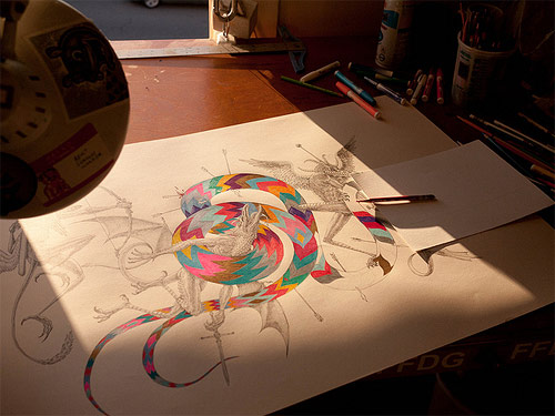 Drawings by artist Jesse Balmer