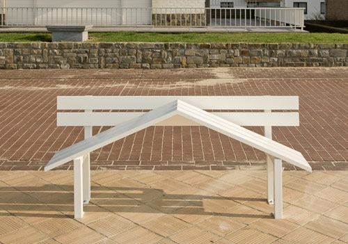 artist Jeppe Hein modified social park benches