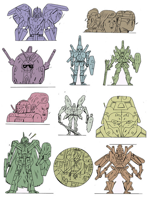 Drawings by artist Jon Boam