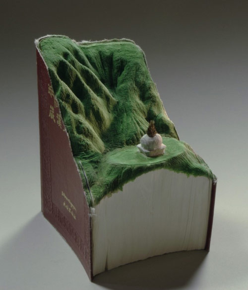 Carved Book Landscapes by artist Guy Laramee