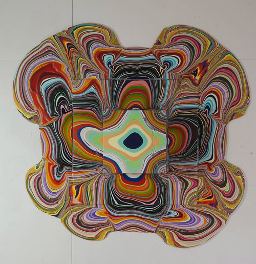 Pour paintings by artist Holton Rower