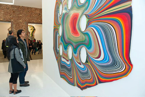 Pour paintings by artist Holton Rower