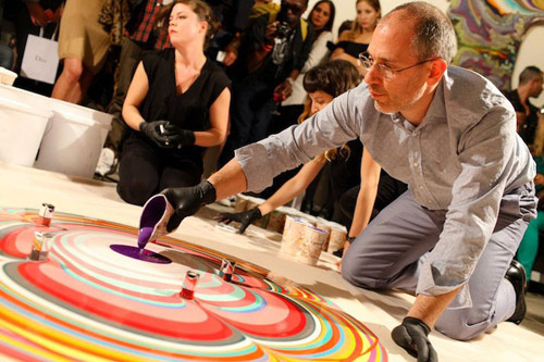 Pour paintings by artist Holton Rower