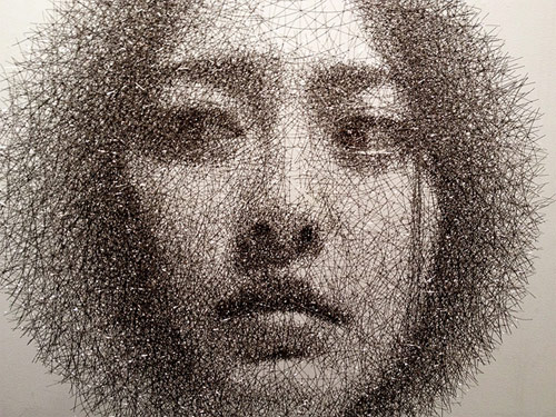 Wire mesh portraits by Seung Mo Park