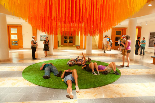 Installation using 84 Miles of coloured string by Hot Tea