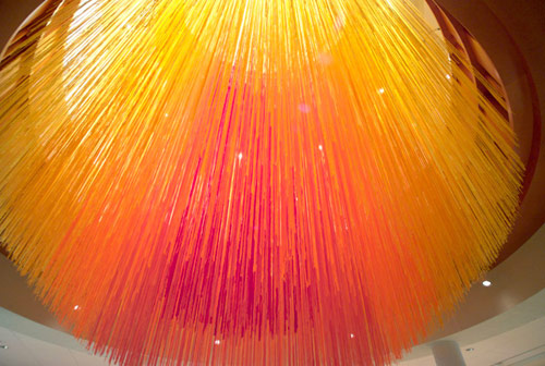 Installation using 84 Miles of coloured string by Hot Tea