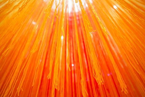 Installation using 84 Miles of coloured string by Hot Tea