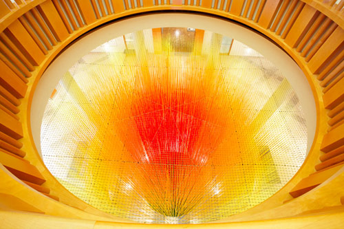 Installation using 84 Miles of coloured string by Hot Tea