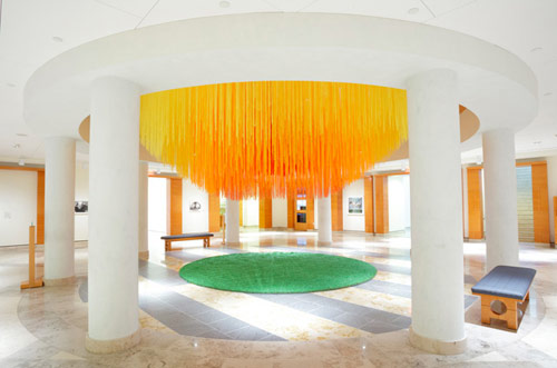 Installation using 84 Miles of coloured string by Hot Tea