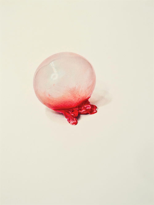 Bubble gum drawings by artist Julia Randall