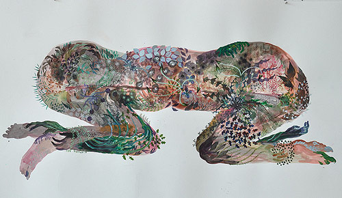 Mixed media drawings by artist Megan Diddie