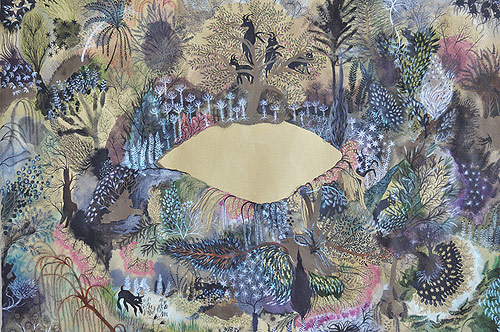 Mixed media drawings by artist Megan Diddie