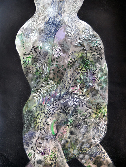 Mixed media drawings by artist Megan Diddie