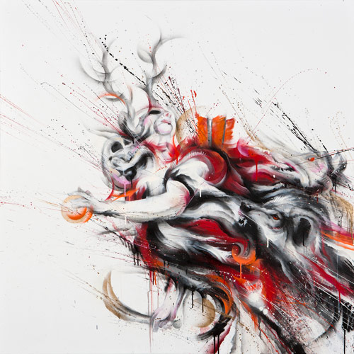 Artist painter Meggs at white walls gallery sf