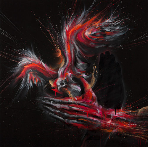 Artist painter Meggs at white walls gallery sf