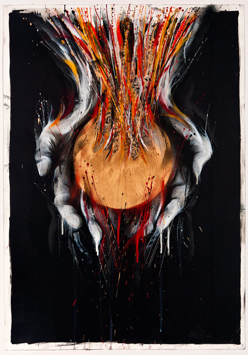 Artist painter Meggs at white walls gallery sf