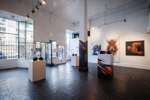 Artist painter Meggs at white walls gallery sf