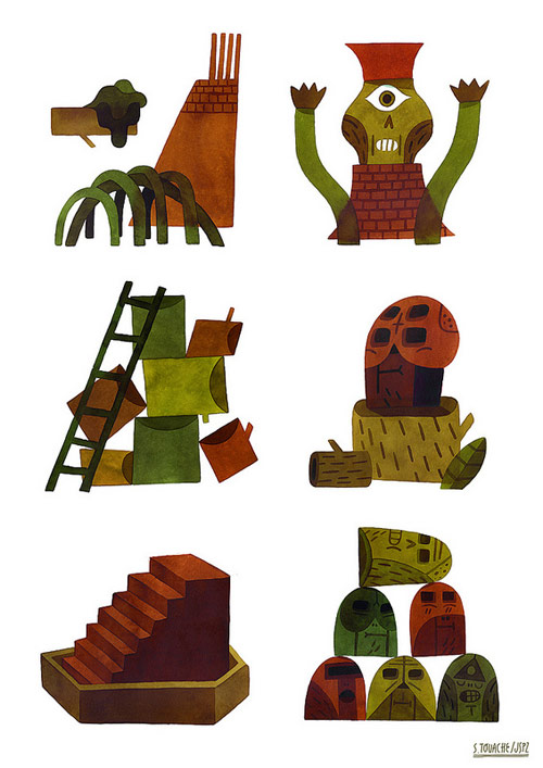 Drawings by artist Sebastien Touache
