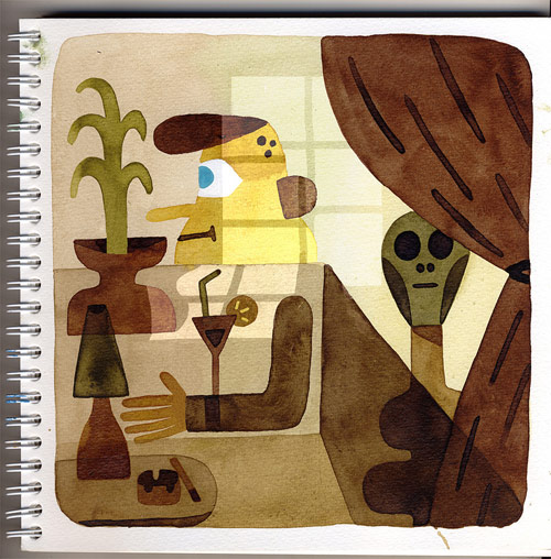 Drawings by artist Sebastien Touache