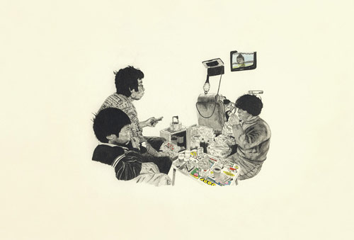 Drawings by artist Adam Batchelor