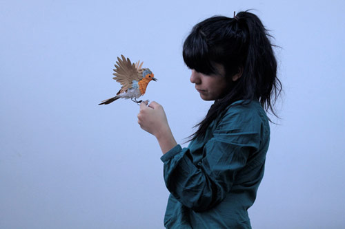 Paper bird sculptures by Diana Beltran Herrera