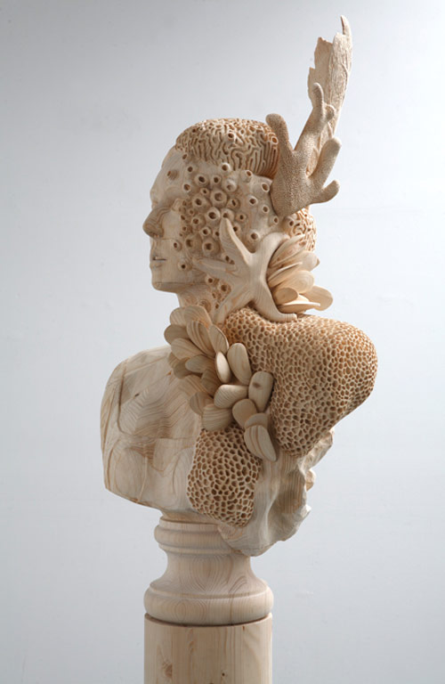 Wood sculptures by artist Morgan Herrin