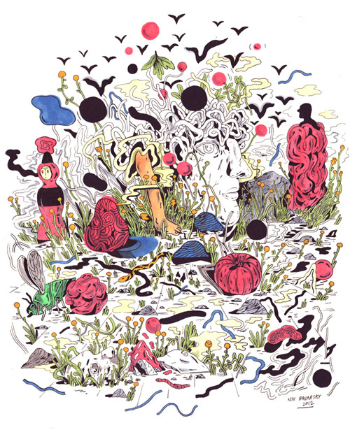 Drawings by artist Niv Bavarsky