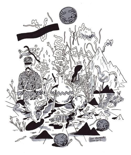 Drawings by artist Niv Bavarsky