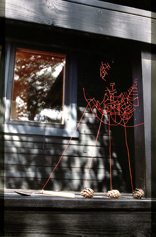 Mended Spiderwebs by Nina Katchadourian